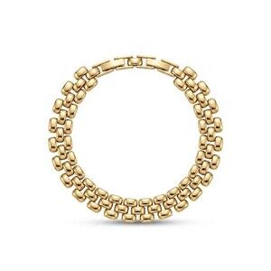 Glided Mosaic Chain Gold Plated Bracelet Length 7.3" 18.5 cm